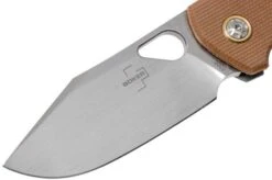 Böker Plus F3.5 01BO338 Brown Canvas Micarta Pocket Knife, Jesper Voxnaes Design -Böker Store BO01BO338 03 boker