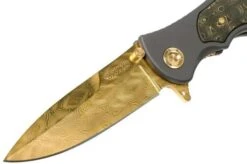 Böker Leopard-Damascus III Gold 110227DAM Limited Edition Pocket Knife -Böker Store BO110227DAM 03 boker