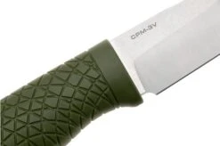 Böker Manufaktur Bronco Mini Saber 121501 Stonewashed 3V, Green TPE, Bushcraft Knife -Böker Store BO121501 05 boker