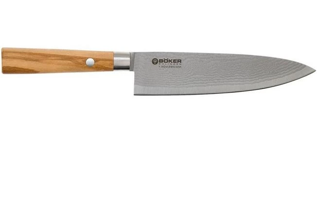 Böker Damast Olive 15.5 Cm Small Chef's Knife, 130439DAM 4 Böker Damast Olive 15.5 Cm Small Chef's Knife, 130439DAM - Image 2