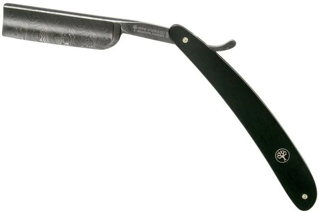 Böker Manufaktur Ebony Damascus Straight Razor 140609DAM 3 Böker Manufaktur Ebony Damascus Straight Razor 140609DAM