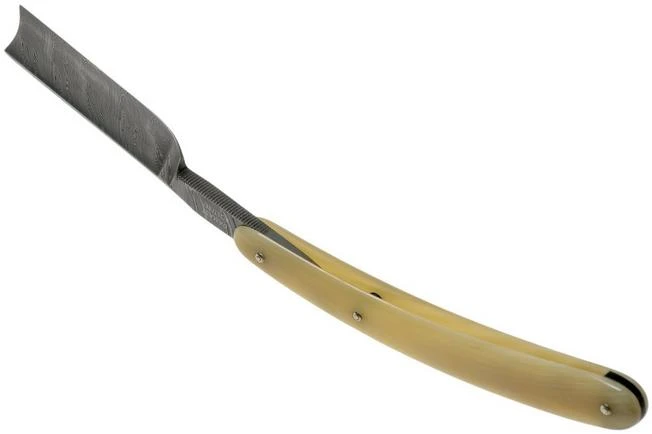 Böker Manufaktur Damascus Horn Straight Razor 140623DAM 6 Böker Manufaktur Damascus Horn Straight Razor 140623DAM - Image 4