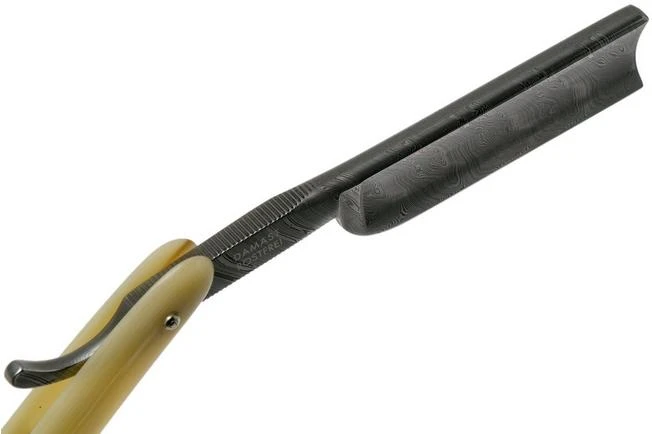 Böker Manufaktur Damascus Horn Straight Razor 140623DAM 7 Böker Manufaktur Damascus Horn Straight Razor 140623DAM - Image 5
